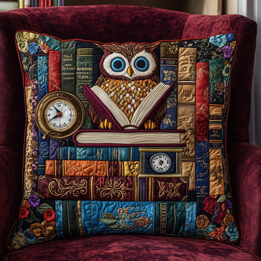 Owl Lady Love Reading Quilted Pillow Case GFTOTL2989
