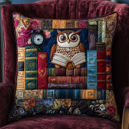 Owl Lady Love Reading Quilted Pillow Case GFTOTL2990