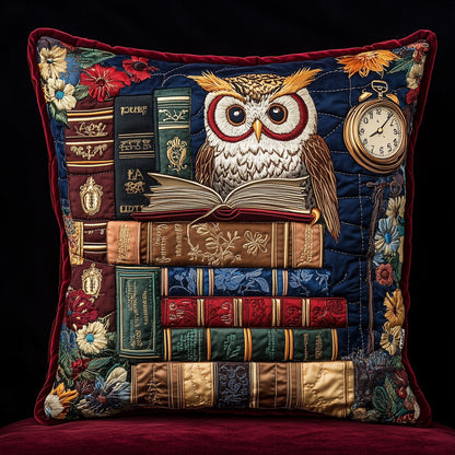 Owl Lady Love Reading Quilted Pillow Case GFTOTL2992
