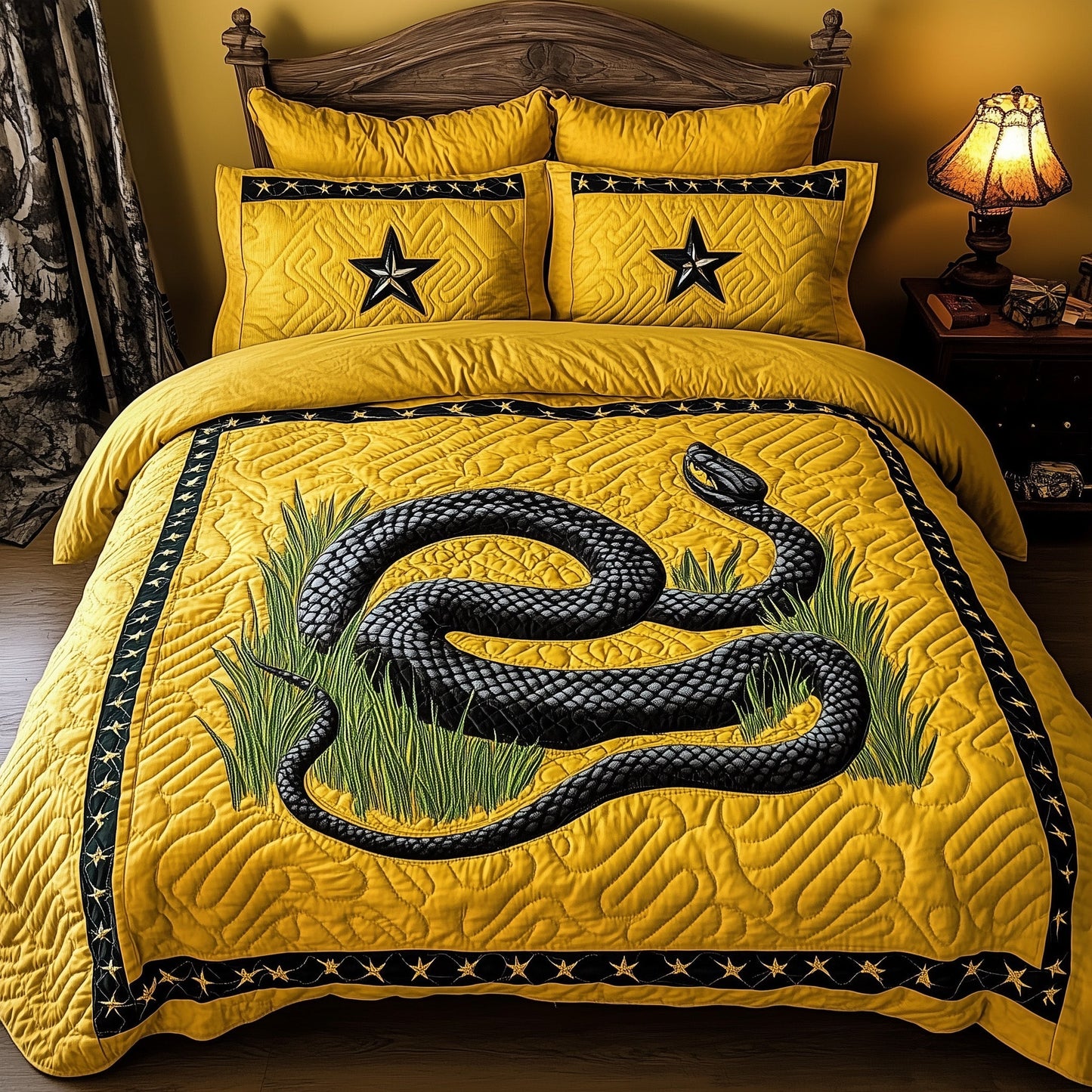 Don't Tread On Me 3-Piece Quilted Bedding Set GFTOTL2996