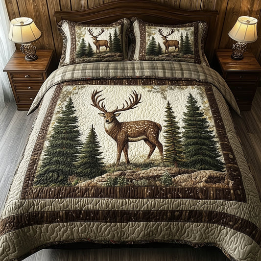 Mountain WildLife 3-Piece Quilted Bedding Set GFTOTL3006