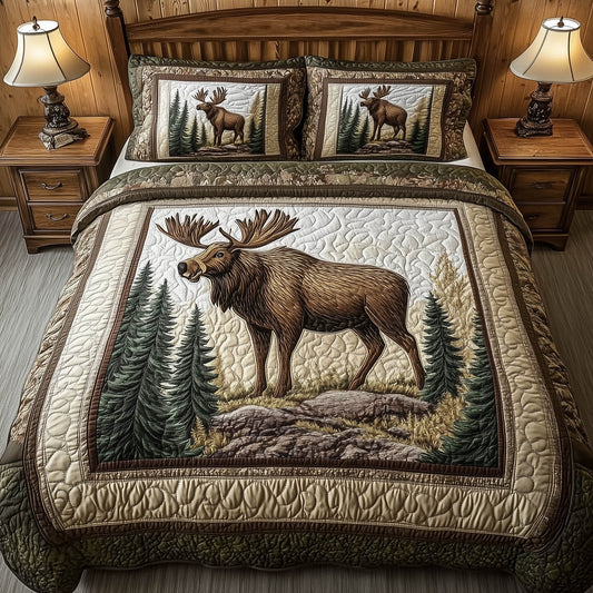 Mountain WildLife 3-Piece Quilted Bedding Set GFTOTL3008