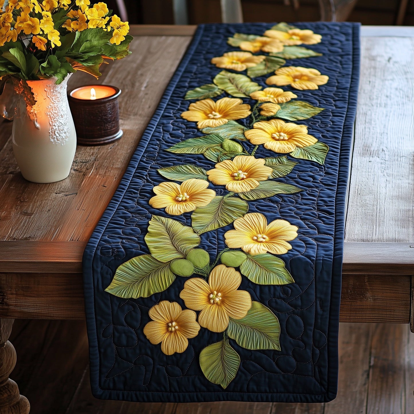 Yellow Jessamine Quilted Table Runner GFTOTL3080