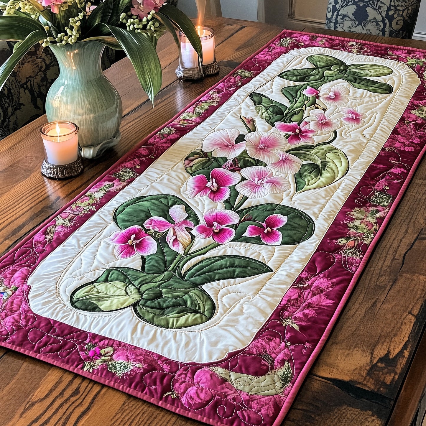Lady's Slipper Quilted Table Runner GFTOTL3086