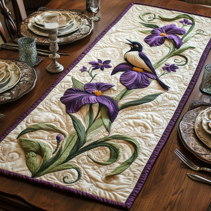 Mockingbird Iris Flowers Quilted Table Runner GFTOTL3103