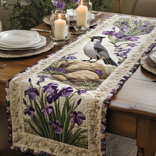 Mockingbird Iris Flowers Quilted Table Runner GFTOTL3105