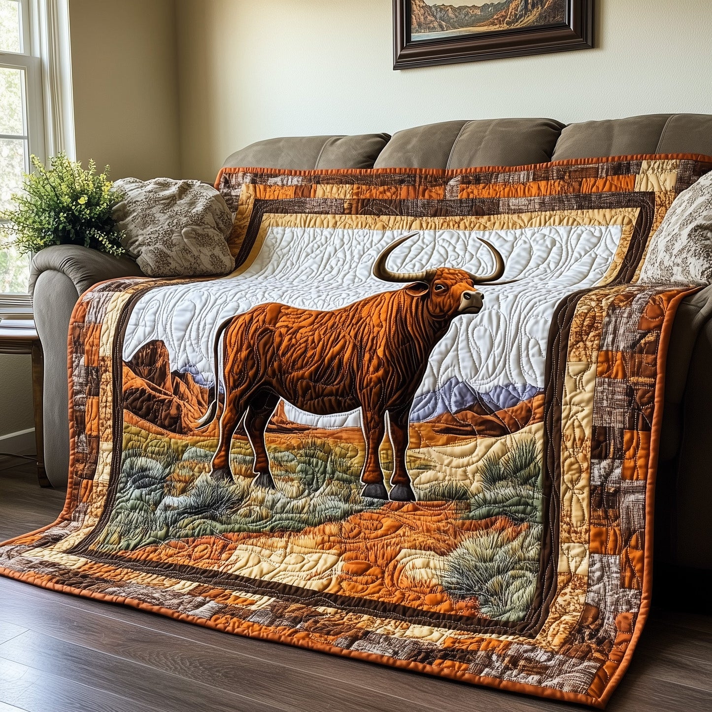 Longhorn Quilted Blanket GFTOTL3114