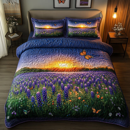 Serene Bluebonnet 3-Piece Quilted Bedding Set GFTOTL3168