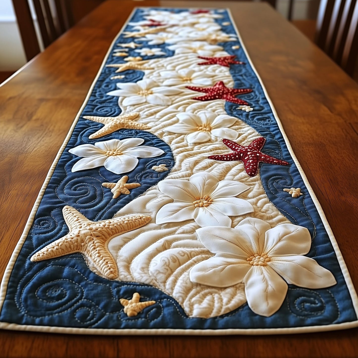 Seaside Bloom Quilted Table Runner GFTOTL3185