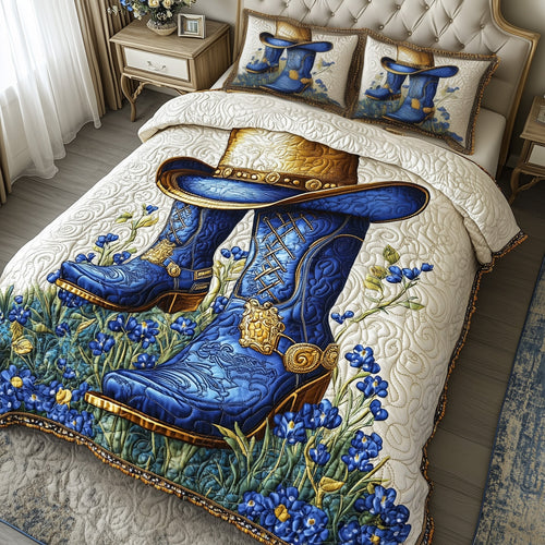 Bluebonnets Charm 3-Piece Quilted Bedding Set GFTOTL3206