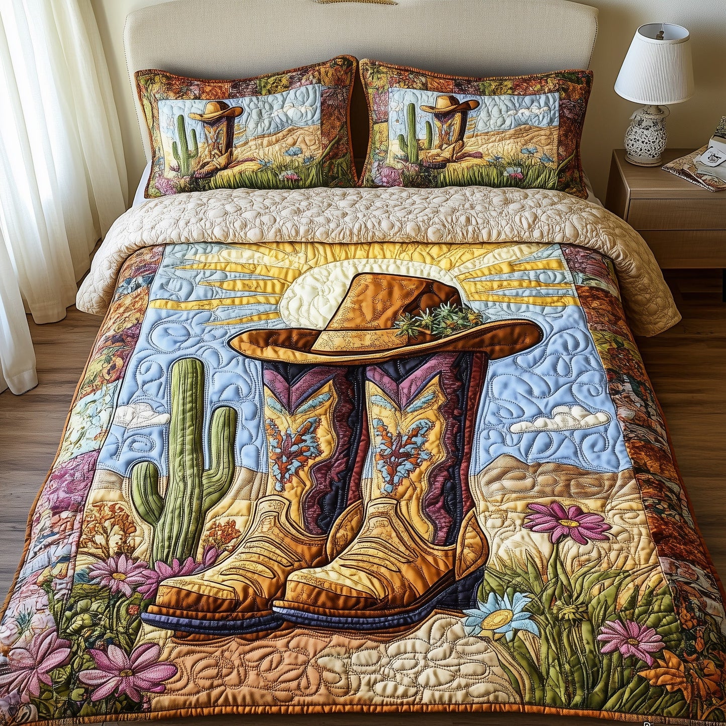Bootsteps to Home 3-Piece Quilted Bedding Set GFTOTL3208