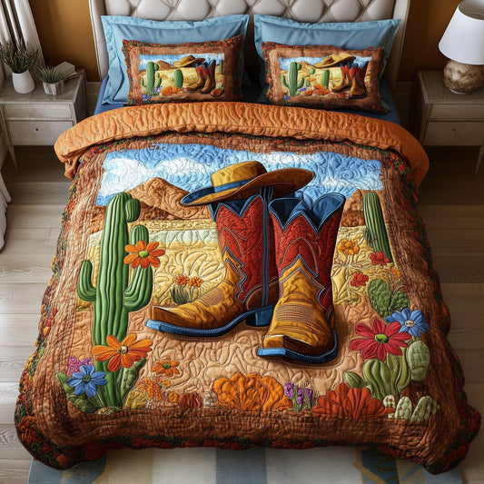 Bootsteps to Home 3-Piece Quilted Bedding Set GFTOTL3209