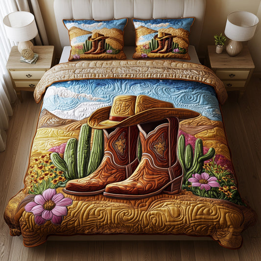Bootsteps to Home 3-Piece Quilted Bedding Set GFTOTL3211