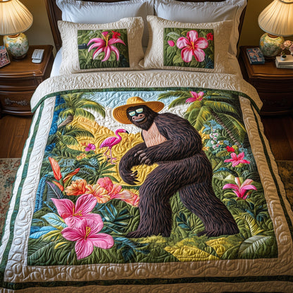 Hawaiian Bigfoot 3-Piece Quilted Bedding Set GFTOTL3214