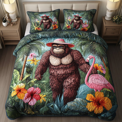 Hawaiian Bigfoot 3-Piece Quilted Bedding Set GFTOTL3215