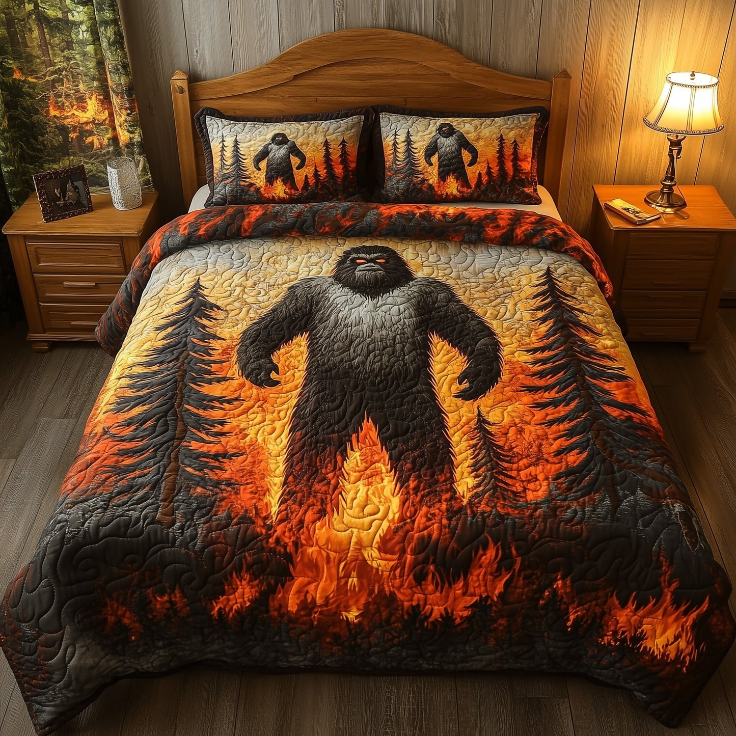 Fiery Flames 3-Piece Quilted Bedding Set GFTOTL3219