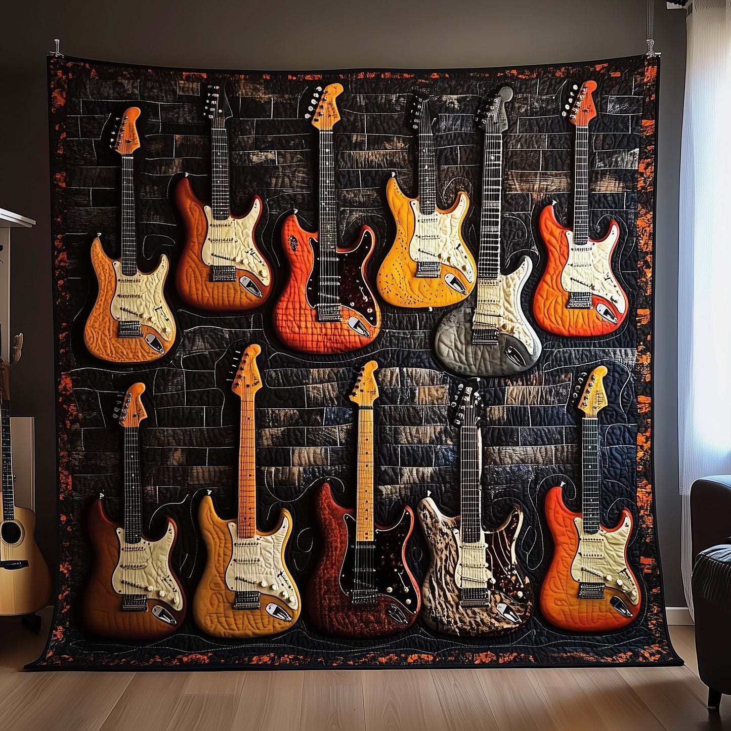 Soulful Guitars Quilted Blanket GFTOTL3240
