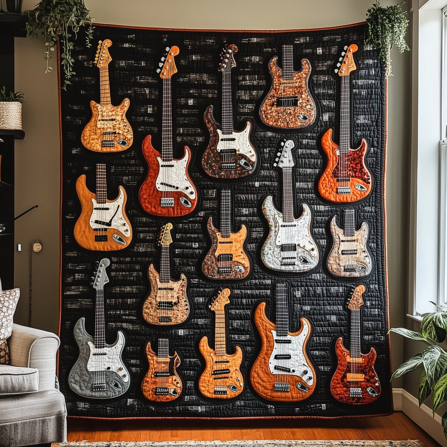 Soulful Guitars Quilted Blanket GFTOTL3241