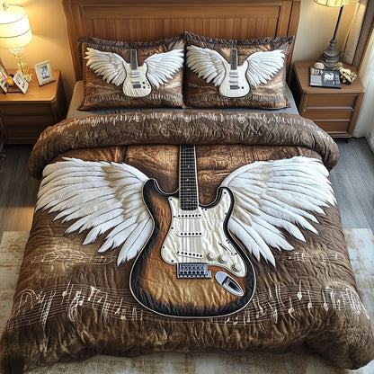 Angle Guitar 3-Piece Quilted Bedding Set GFTOTL3243