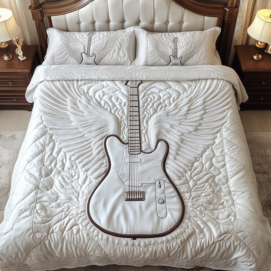 Angle Guitar 3-Piece Quilted Bedding Set GFTOTL3246