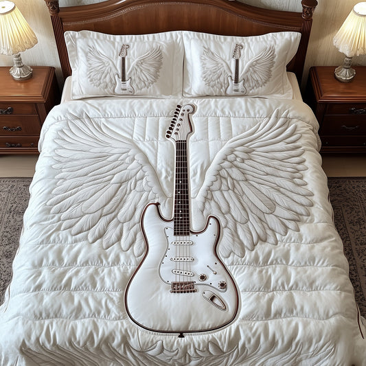 Angle Guitar 3-Piece Quilted Bedding Set GFTOTL3247