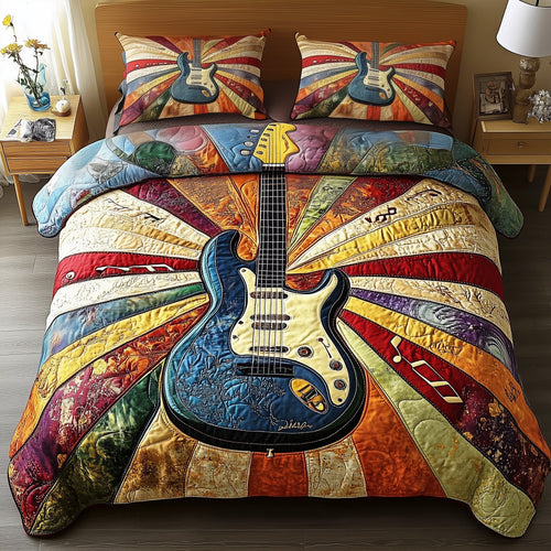 Sunshine Guitar 3-Piece Quilted Bedding Set GFTOTL3252