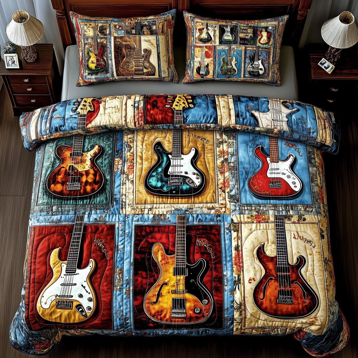 Fantasy Guitar 3-Piece Quilted Bedding Set GFTOTL3256