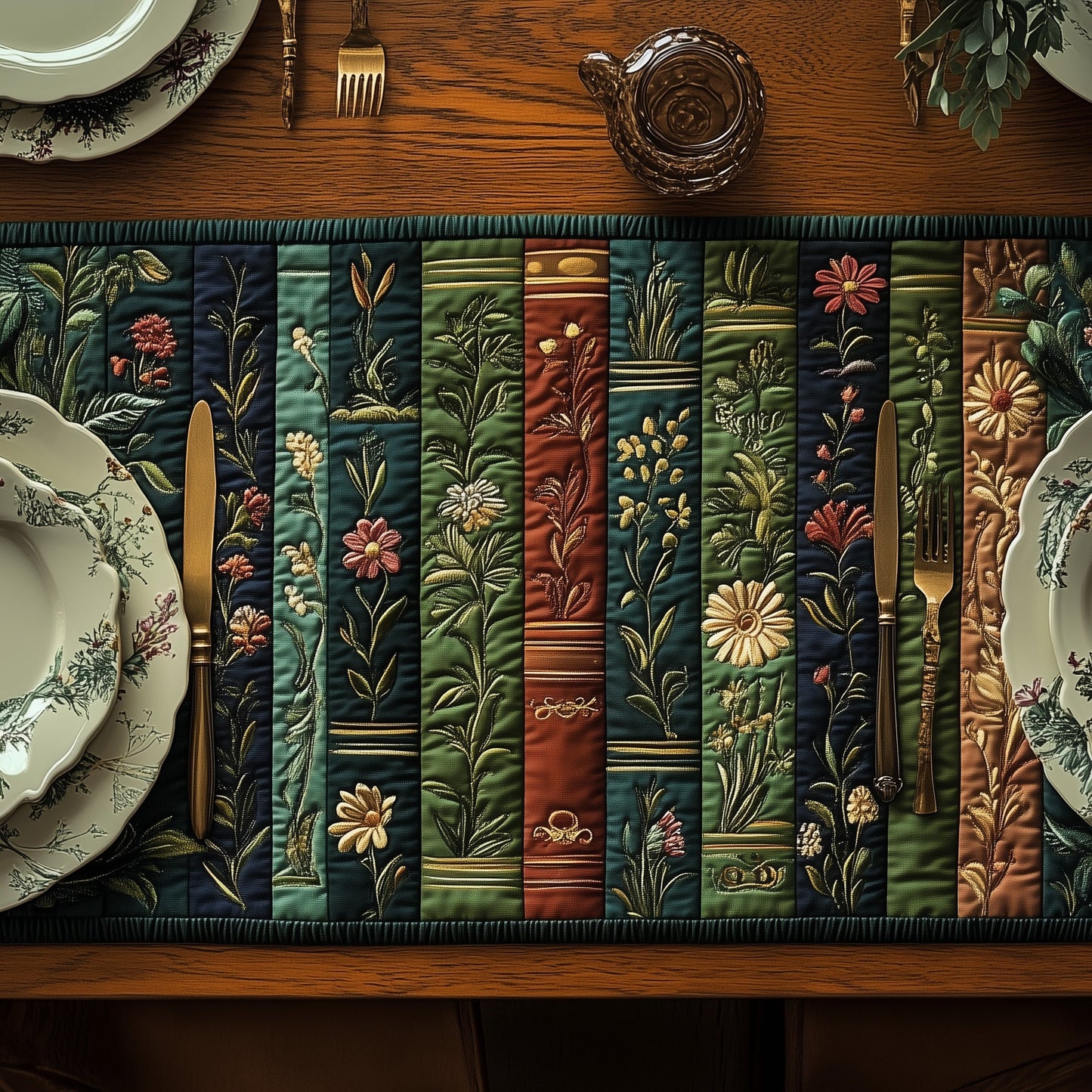 Flower Books Quilted Table Runner GFTOTL3280