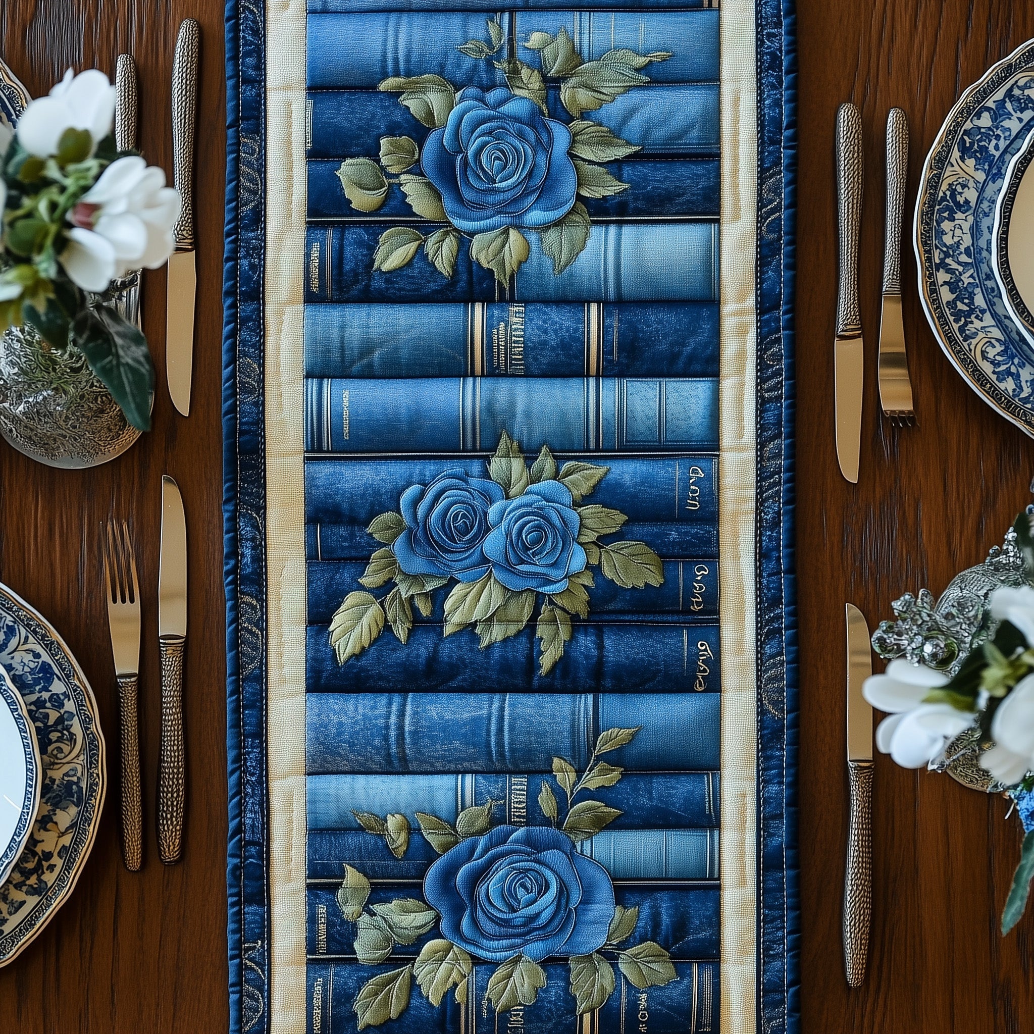 Rose Books Quilted Table Runner GFTOTL3286 – Patchique Store
