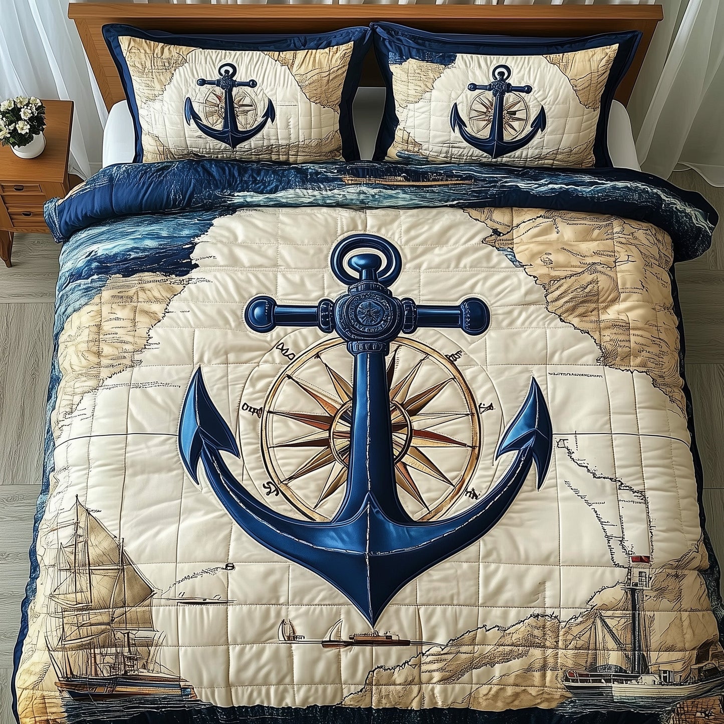 Nautical Anchor 3-Piece Duvet Cover Set GFTOTL3294