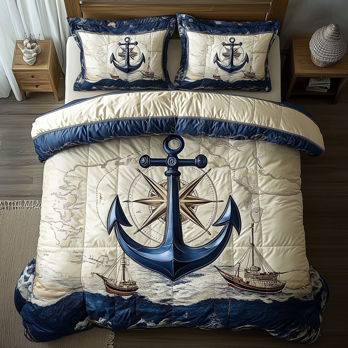 Nautical Anchor 3-Piece Duvet Cover Set GFTOTL3296