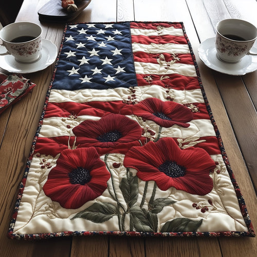 Remember And Honor Flowers Quilted Table Runner GFTOTL3308