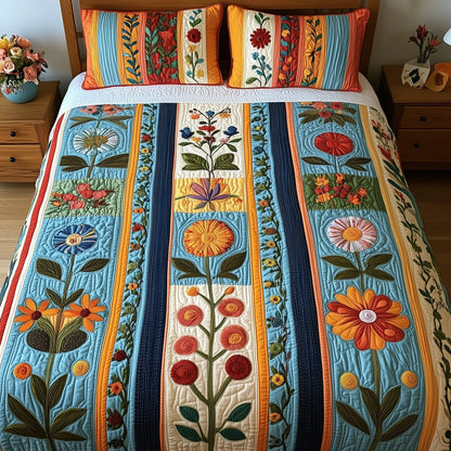 Patchwork Blooming Meadow 3-Piece Quilted Bedding Set GFTOTL3346