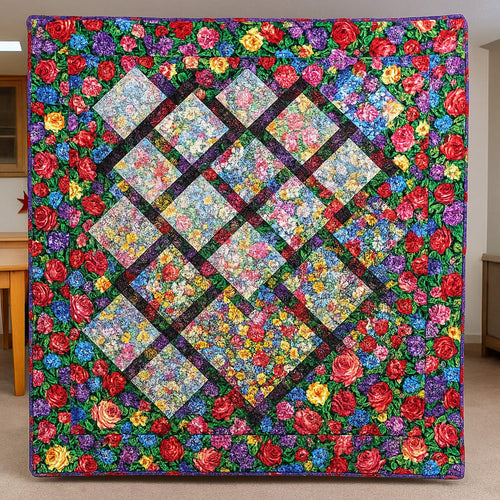 Floral Panel Quilted Blanket GFTOTL3353