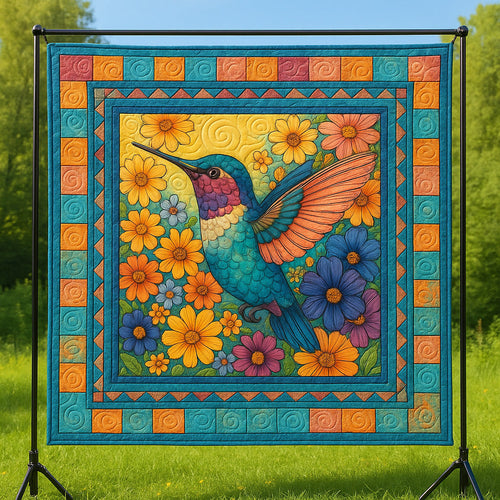 Spring Hummingbird Quilted Blanket GFTOTL3357
