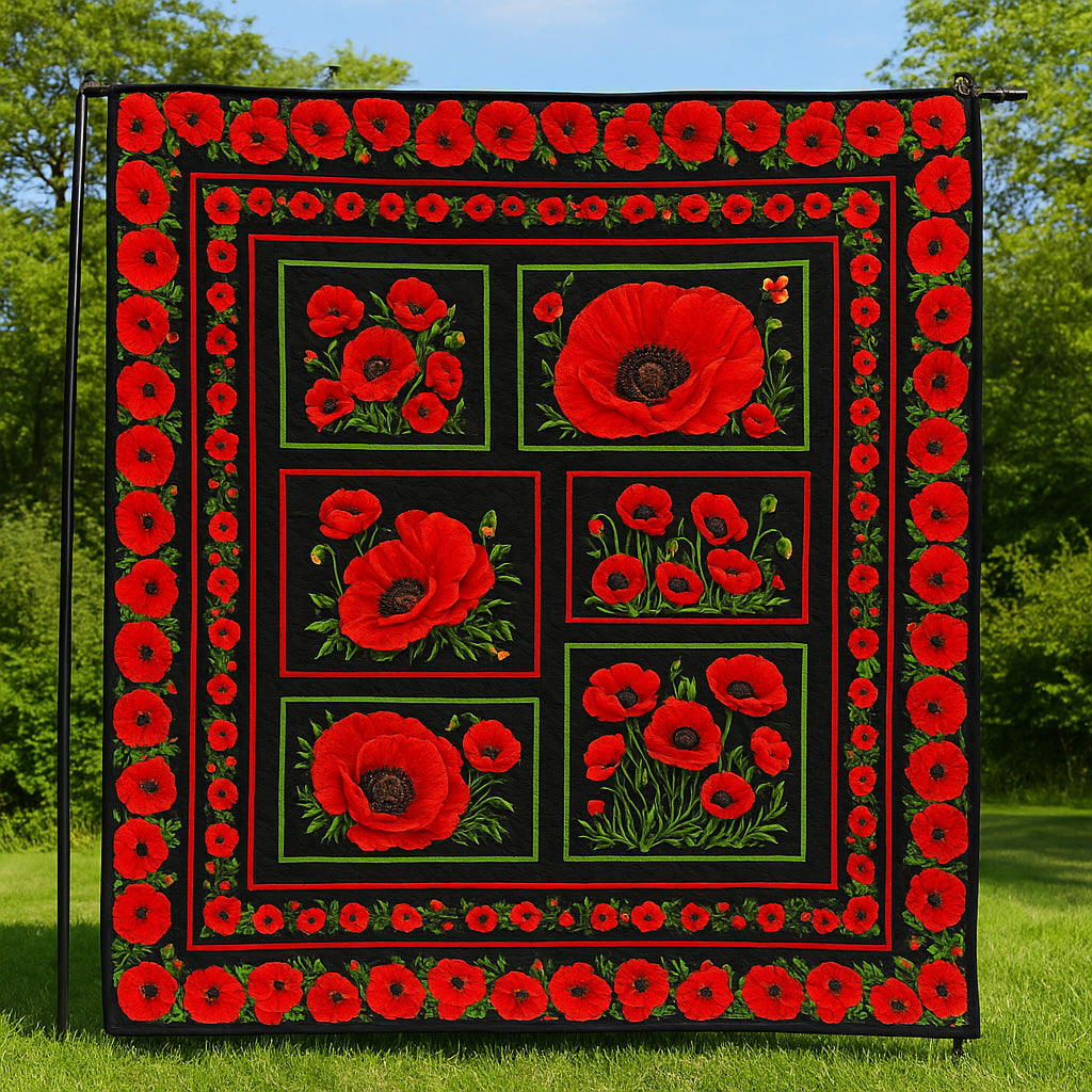 Poppies Panel Quilted Blanket GFTOTL3364
