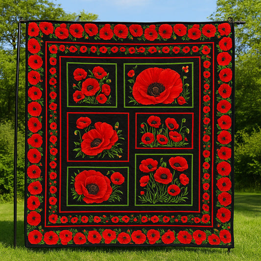 Poppies Panel Quilted Blanket GFTOTL3364