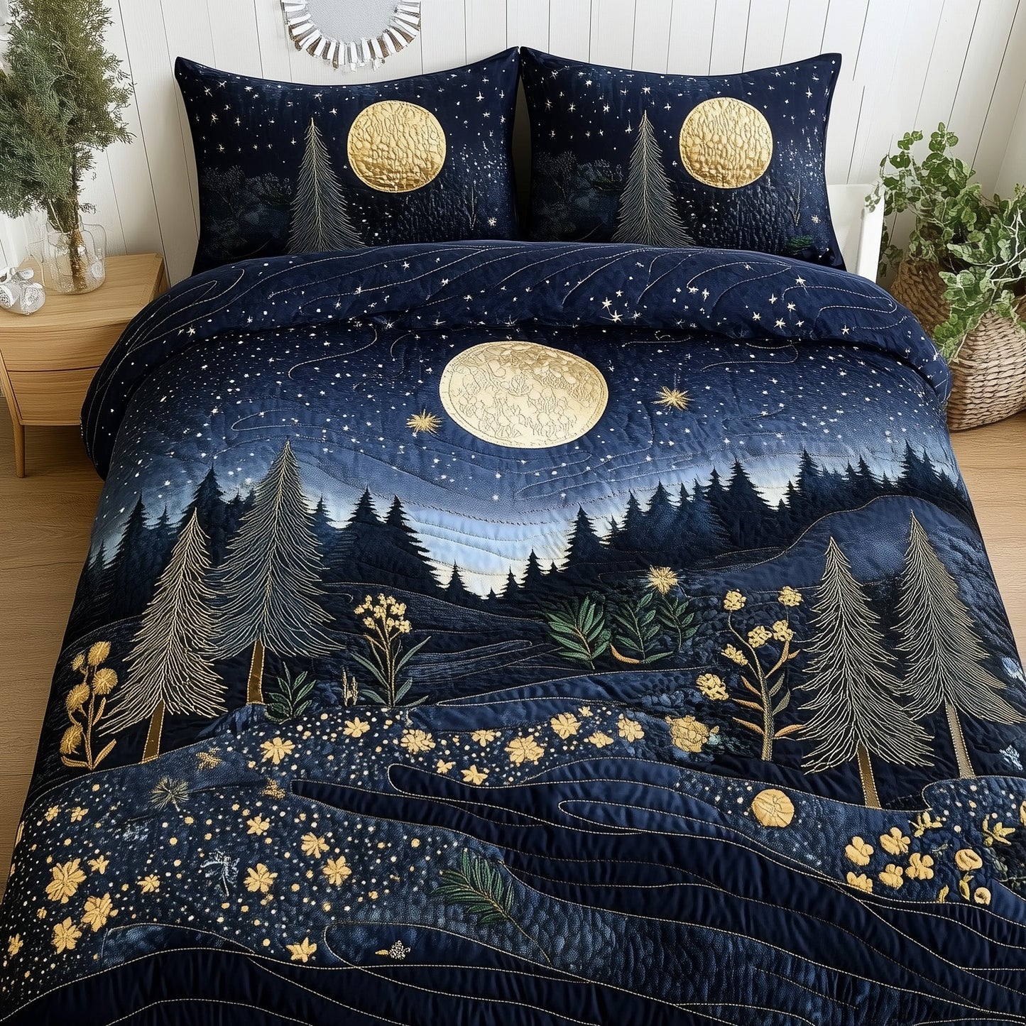 Twilight Forest Meadow 3-Piece Quilted Bedding Set GFTOTL3373