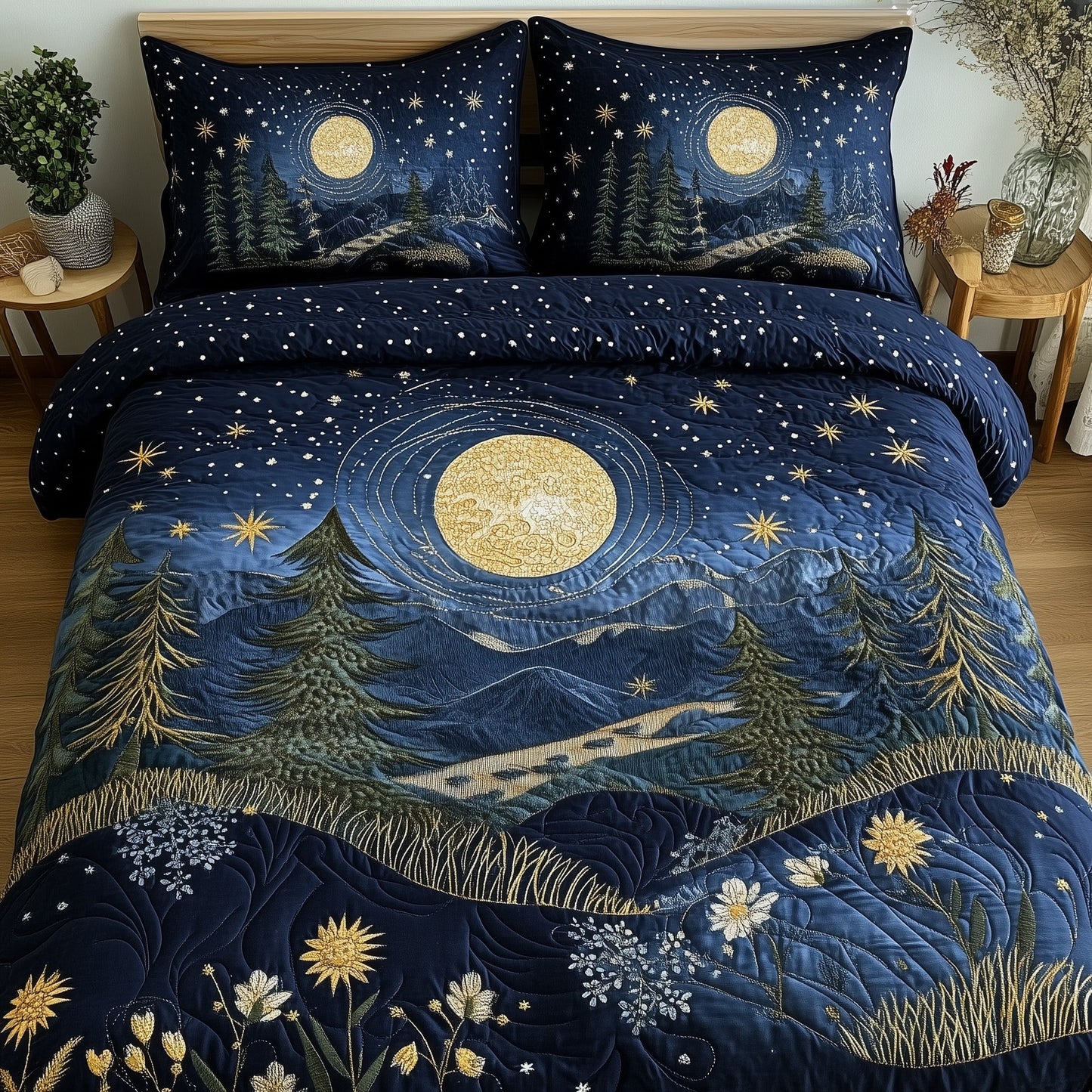 Twilight Forest Meadow 3-Piece Quilted Bedding Set GFTOTL3375