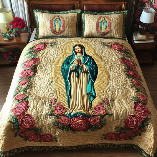 Virgen De Guadalupe 3-Piece Quilted Bedding Set GFTOTL3389