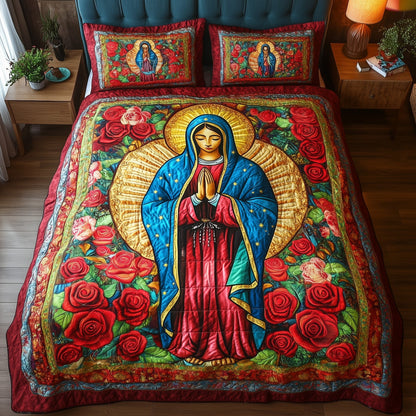 Virgen De Guadalupe 3-Piece Quilted Bedding Set GFTOTL3391
