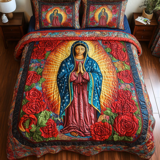 Virgen De Guadalupe 3-Piece Quilted Bedding Set GFTOTL3393