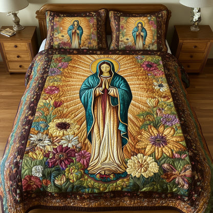 Virgen De Guadalupe 3-Piece Quilted Bedding Set GFTOTL3395