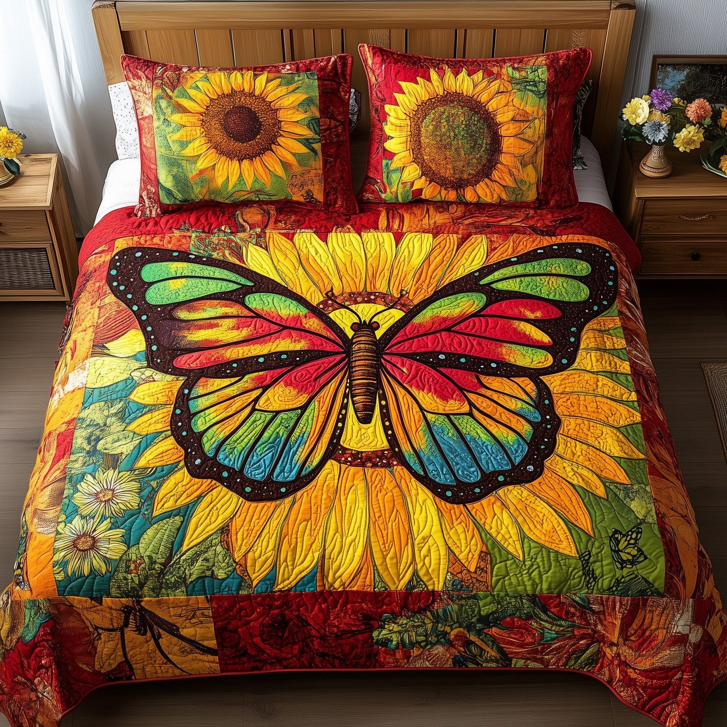 Shining Butterfly 3-Piece Quilted Bedding Set GFTOTL3422