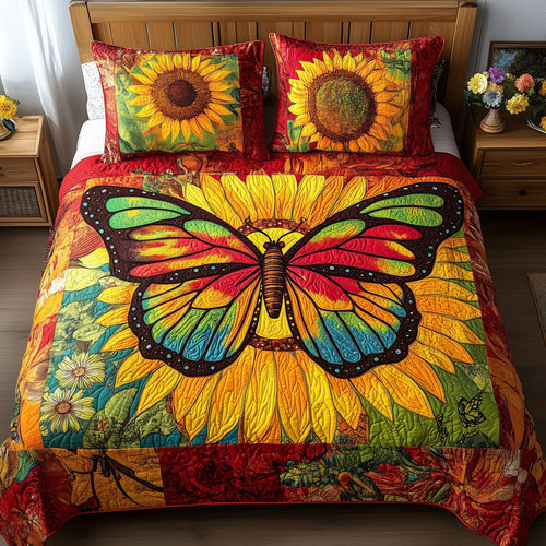 Shining Butterfly 3-Piece Quilted Bedding Set GFTOTL3422