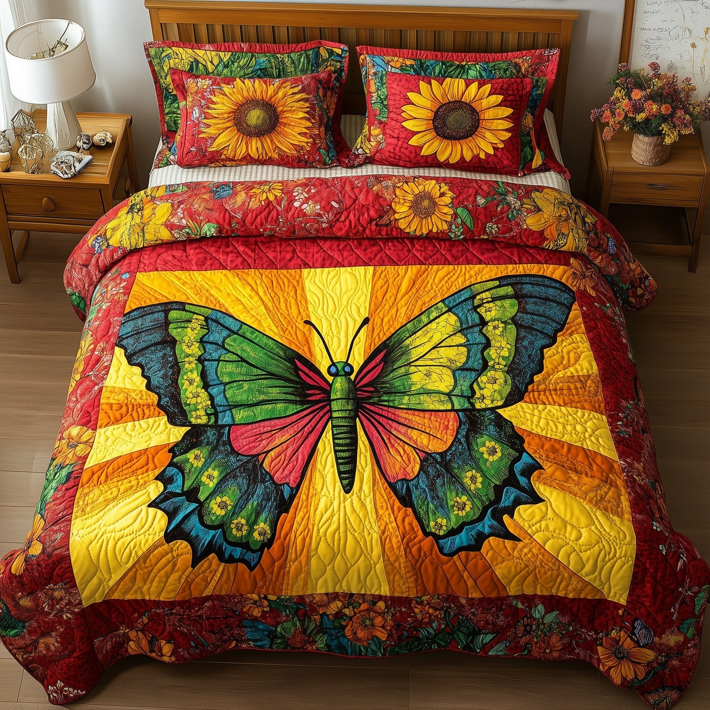 Shining Butterfly 3-Piece Quilted Bedding Set GFTOTL3424