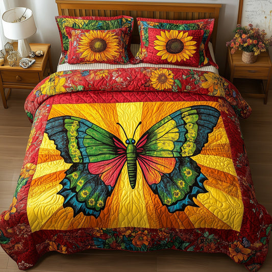 Shining Butterfly 3-Piece Quilted Bedding Set GFTOTL3424