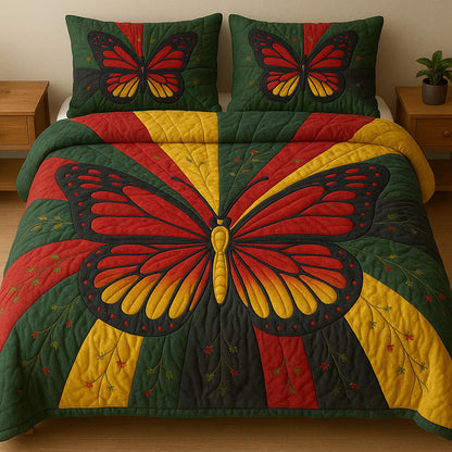 Juneteenth Butterfly 3-Piece Quilted Bedding Set GFTOTL3425
