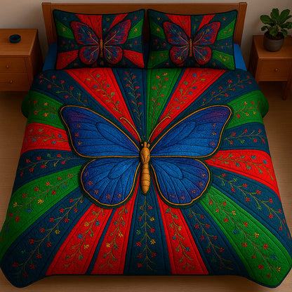 Juneteenth Butterfly 3-Piece Quilted Bedding Set GFTOTL3429