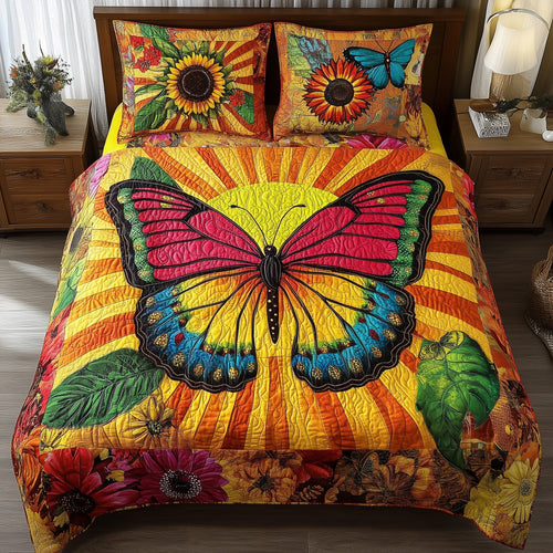 Shining Butterfly 3-Piece Quilted Bedding Set GFTOTL3430